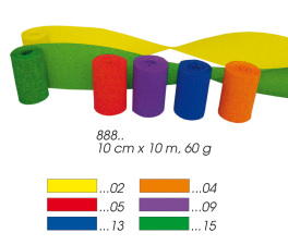 5 x No-Flam-Krepp B1, 10 cm x 10 m, extrastark